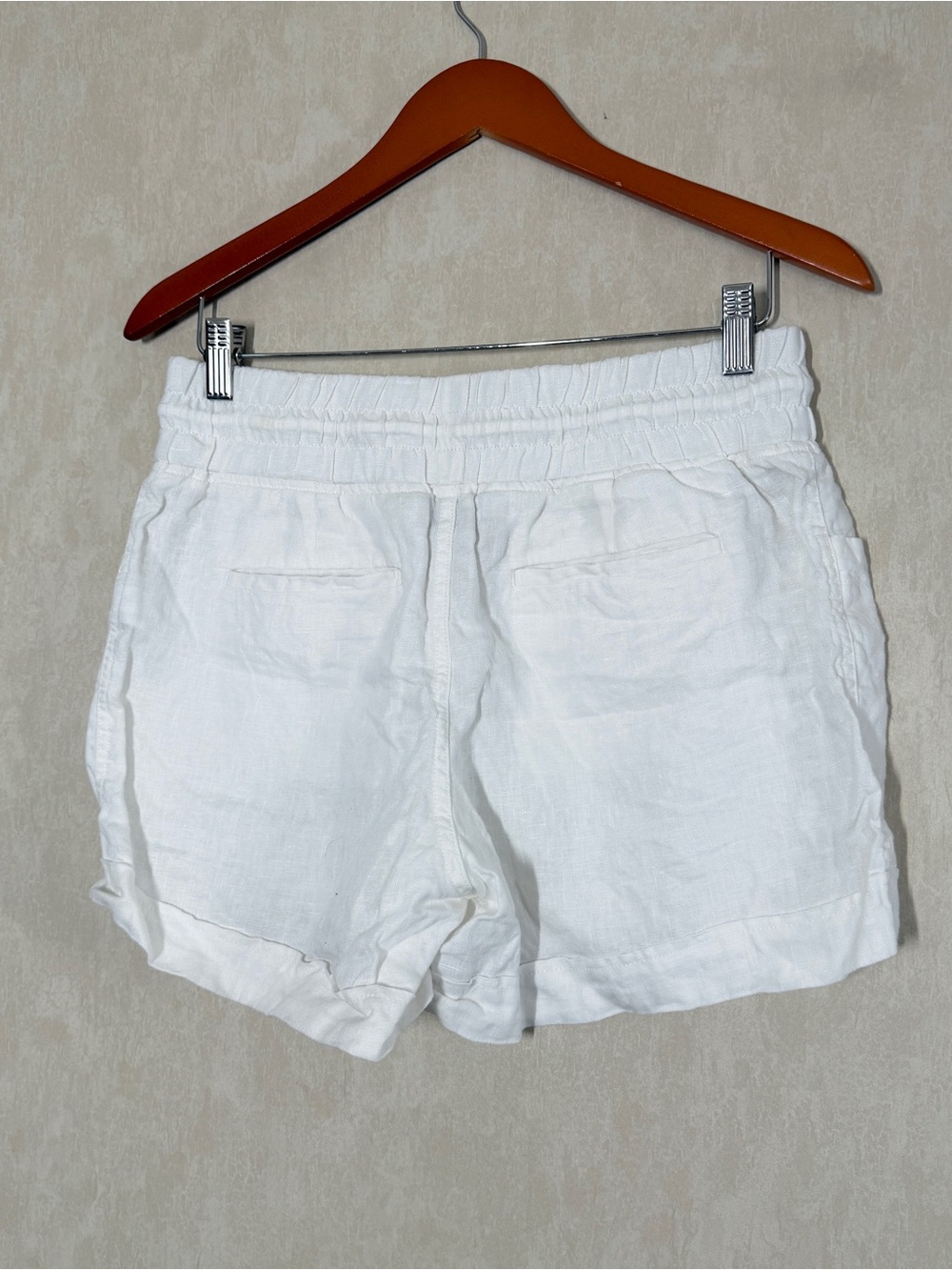 Athleta White Drawstring Linen-Blend Women’s Shorts - Picture 4 of 12